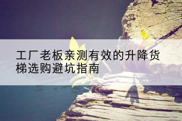 云梦升降货梯怎么选-工厂老板亲测有效的升降货梯选购避坑指南