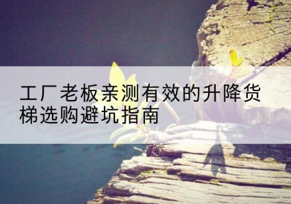 云梦升降货梯怎么选-工厂老板亲测有效的升降货梯选购避坑指南